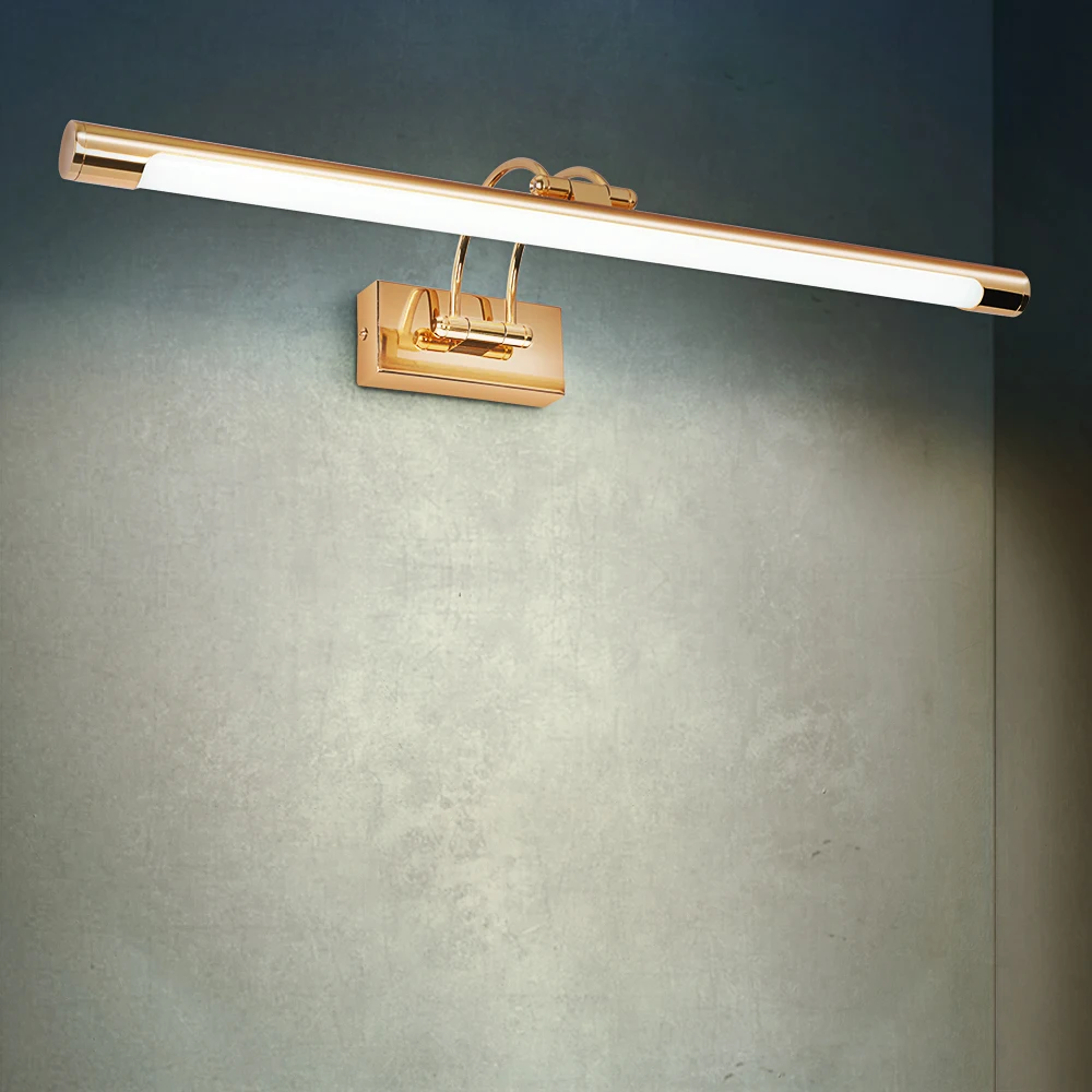 
8W 500mm golden wall lamp wholesale color gold led picture light mirror lamp hotel restaurant exhibition waterproof 