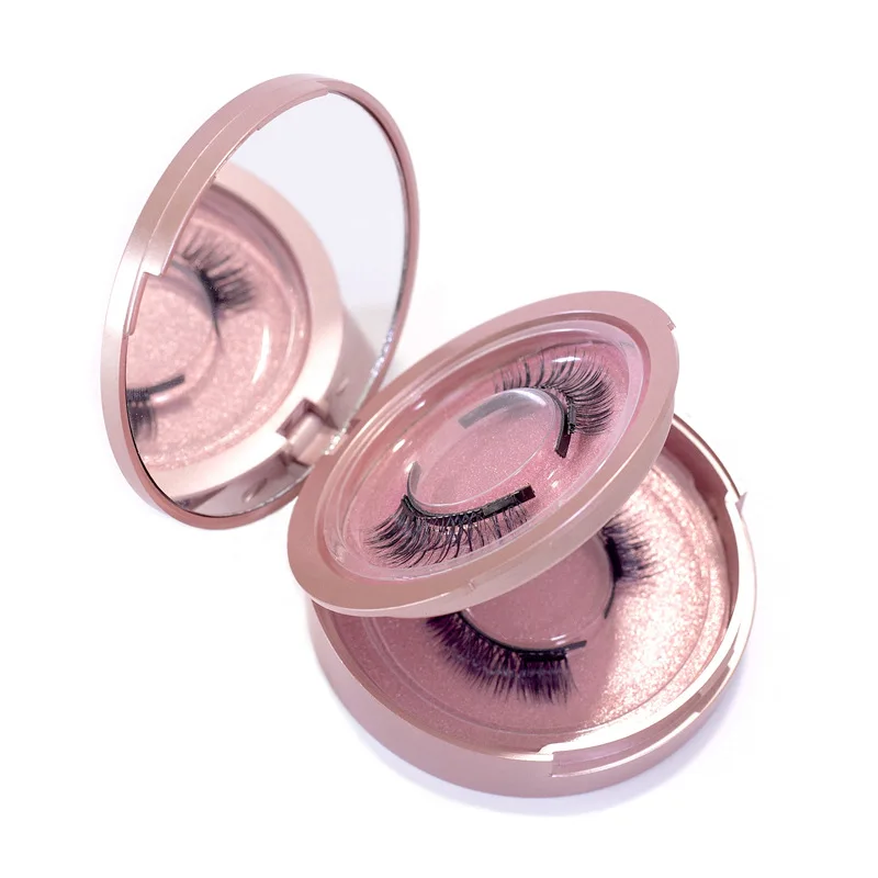 double layers lash packaging with mirror 3d mink lash mirror case