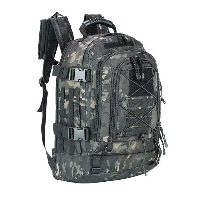 Unisex 45L Tactical Backpack Durable and Waterproof with Molle System Zipper Closure Polyester Lining for 3 Days Assault Pack