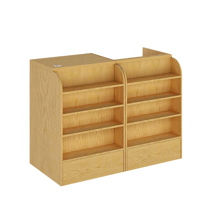 Popular Design Cashier Stand Modern Cashier Counter Retail Candy Store Checkout Counter With Display Rack For Sale