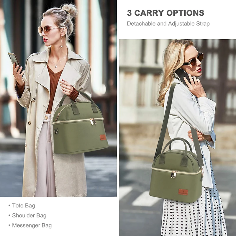 Custom Friendly Recycled Insulated Thermal Office Adult Ice Bags Food Cooler Handbag Waxed Canvas Lunch Bags