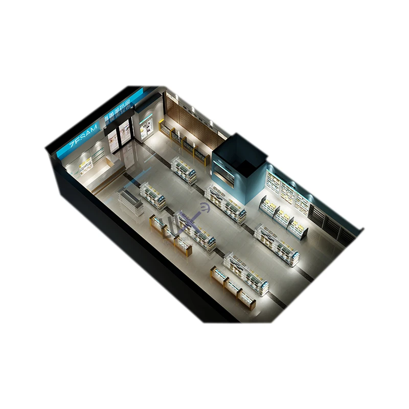 Customized Design Modern Shop Decoration Retail Pharmacy Shop Interior Design