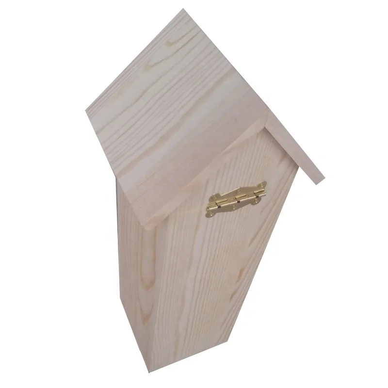 Wooden Craft Decorative Birdhouse with String Bird Houses Wooden House for Bird and wine bottle