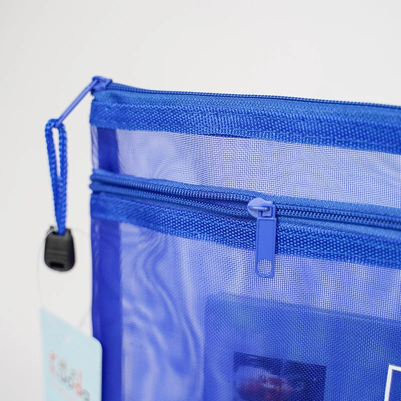 
A4/A5 Notebook Zipper Bag Transparent Nylon Mesh Document File Double Pocket Storage Pouch Stationery 
