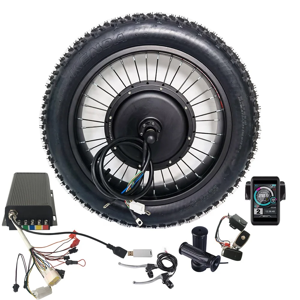 QS V3 72V 5000W Rear Wheel Conversion Kits E-bike Motor Kit Super Power Wheel Hub Motor with Optional Battery and LCD Display