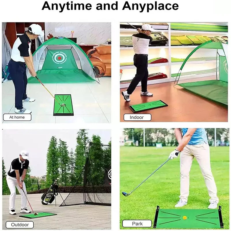 Muvtec Advanced Tri-Turf Hitting Mat Golf Indoor Training Driving Aids Swing Detection Batty Mini Golf Practice Mat