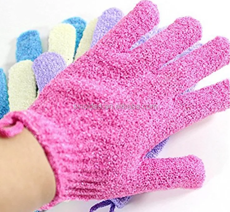 Enhance Skin Health bamboo charcoal exfoliating glove bamboo carbonized exfoliating double sided body glove bath
