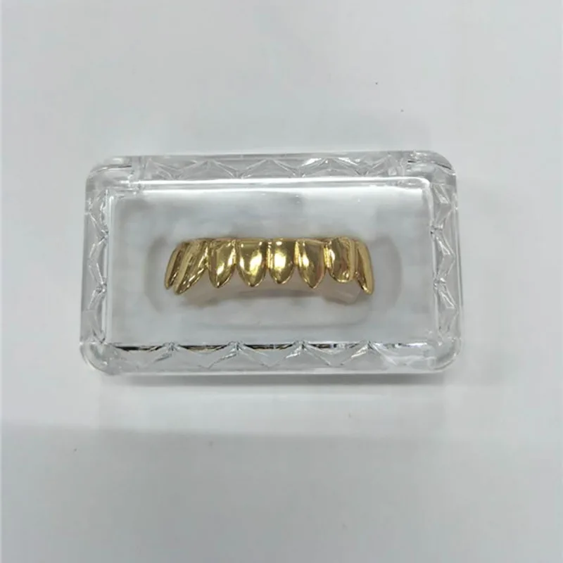 Hip Hop Teeth Grillz Set For Bottom Mouth Gold Silver Color Teeth Grills Tooth Caps Removable Dental Fashion Jewelry
