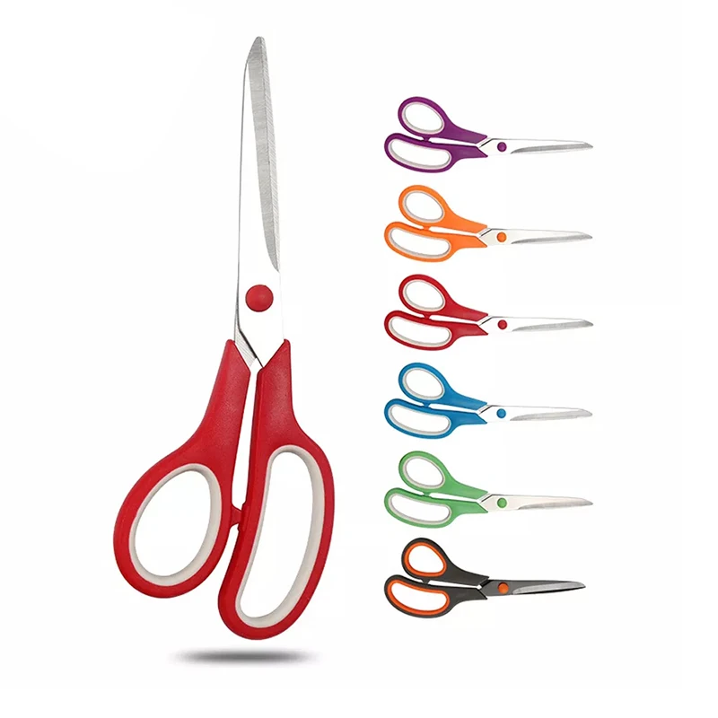 8 Inch Stainless steel  plastic handle  scissors for Office Home School
