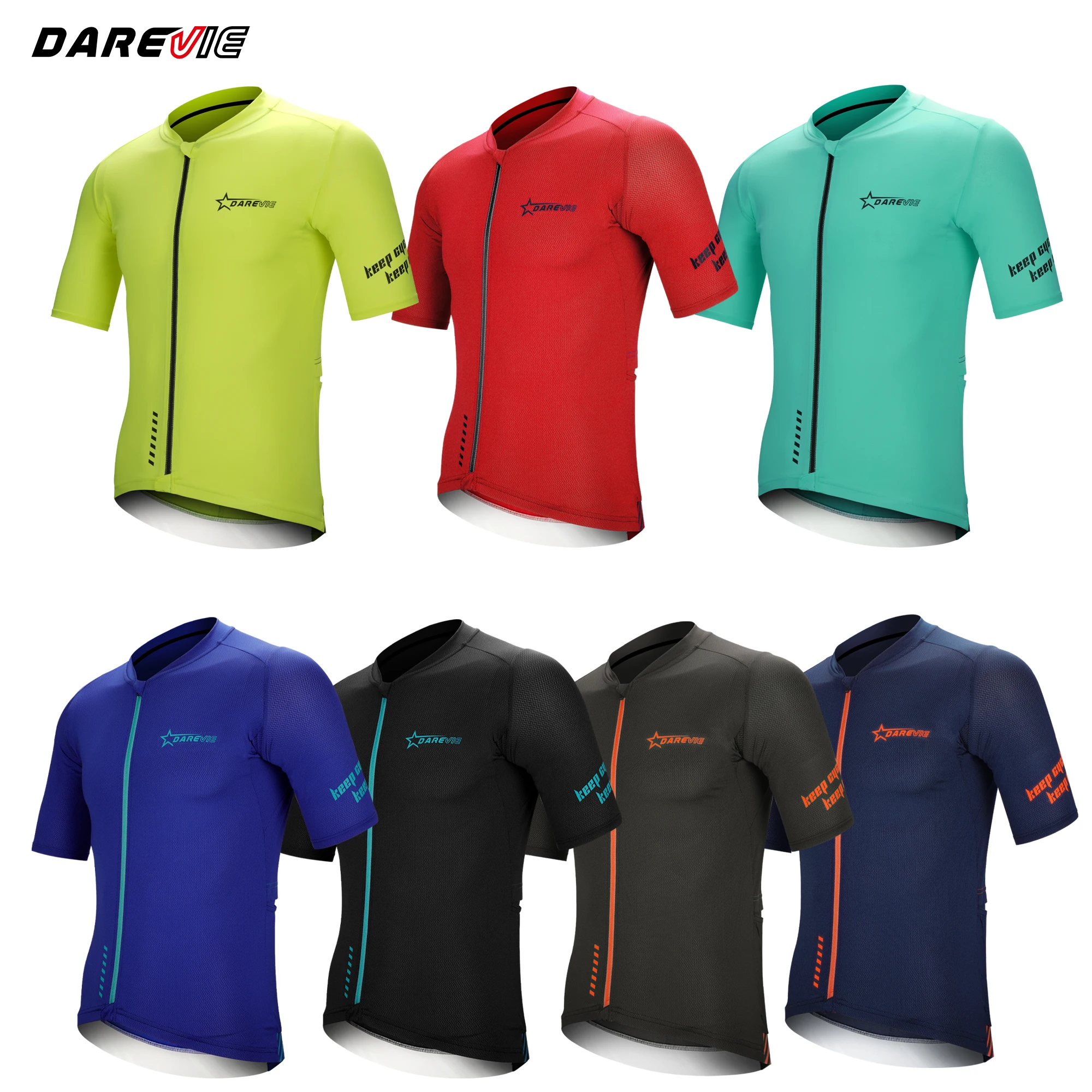 Darevie 7 Colors third generation cation pro cycling jersey reflective zipper bicycle shirt men women