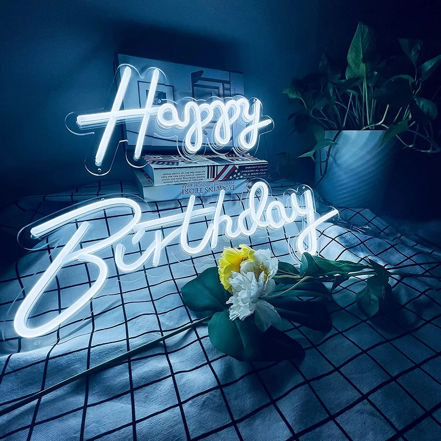 Fast Delivery Custom Led Light Neon Sign No Moq Wedding Supplies Led Happy Birthday Decoration