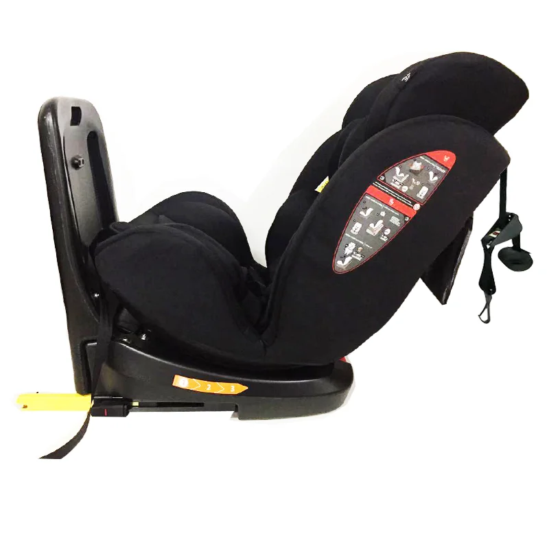 Сиденье автомобильное для безопасности детей, вращающееся на 360 градусов, 0 + 1 2 3, черно-серое