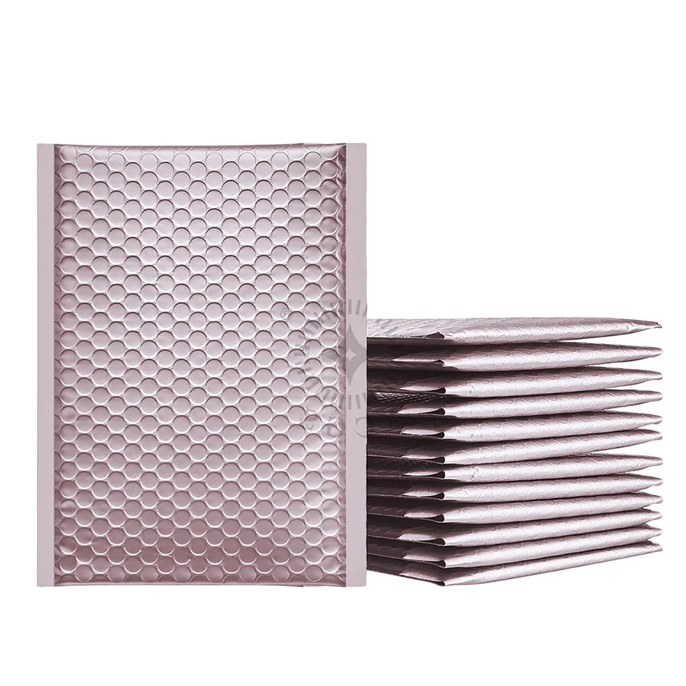 
Rose Gold Bubble Mailer Custom Size Cosmetics Electronics Jewelry Packaging Envelope Mailing Bag 
