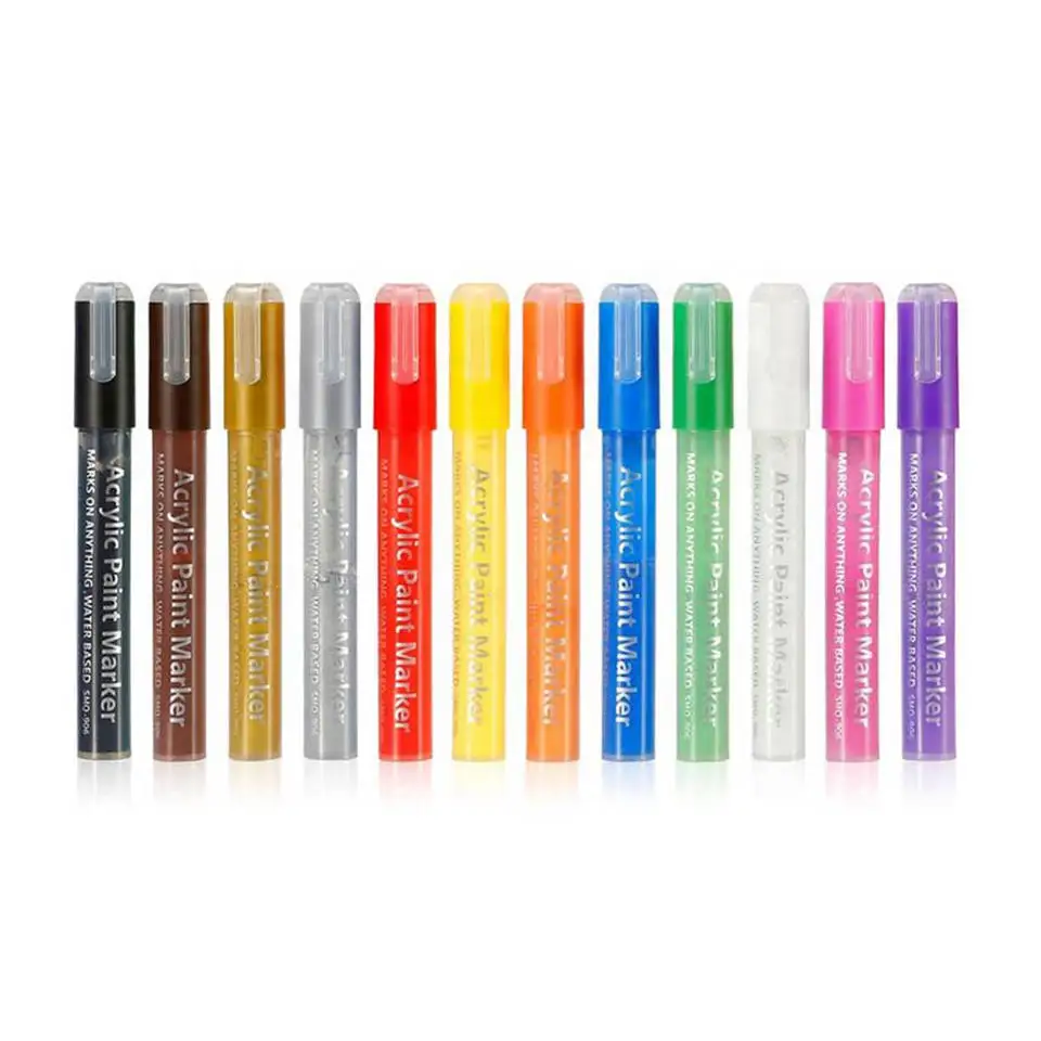 12pcs / Set  Painting Art Markers Acrylic Pens Paint Marker Set for Art Design