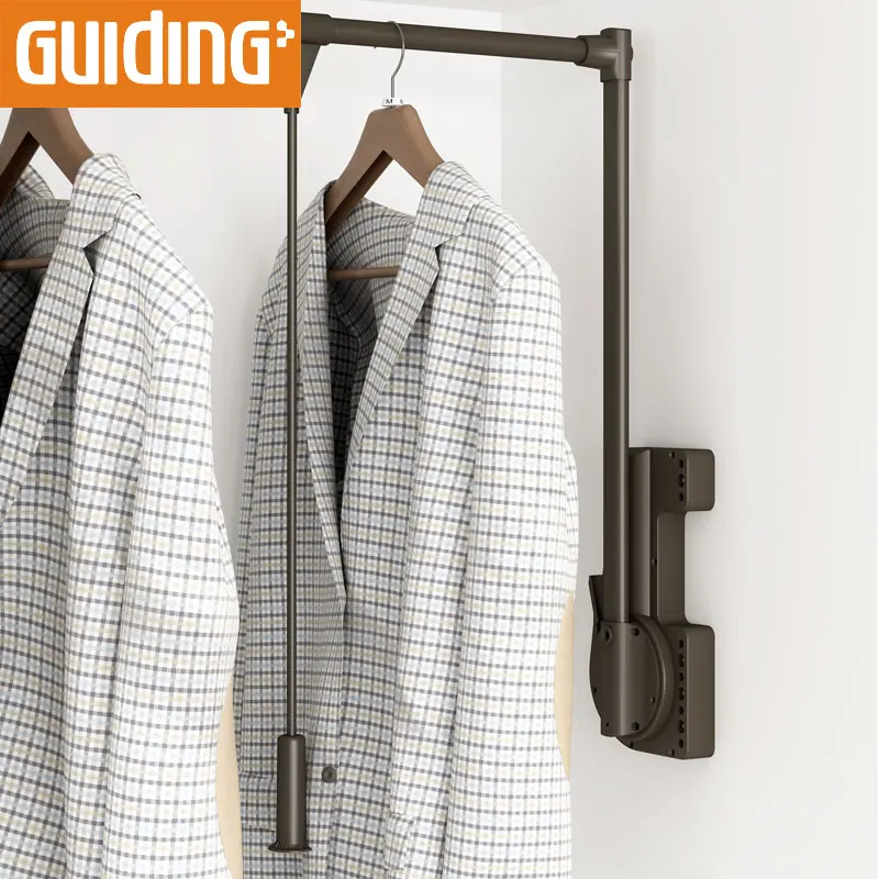 Modern Soft Closing Wardrobe Rack Lifting Clothes Hangers Lift Pull Down Wardrobe Hanger