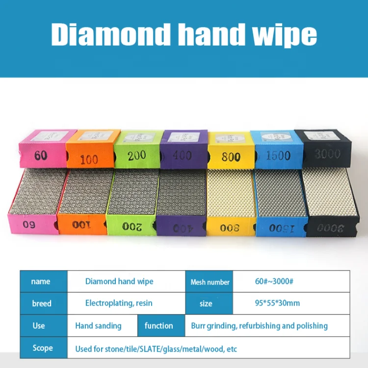 Electroplate Diamond Hand Polishing Pad For Stone Granite Marble Glass Polishing