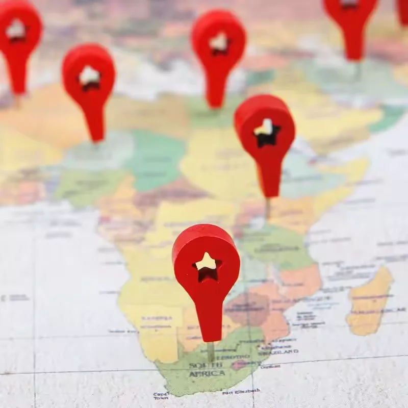 Drawing Photo Wall Studs Cork Board Pins Red Wood Map Markers Thumbtack Pins Push pin