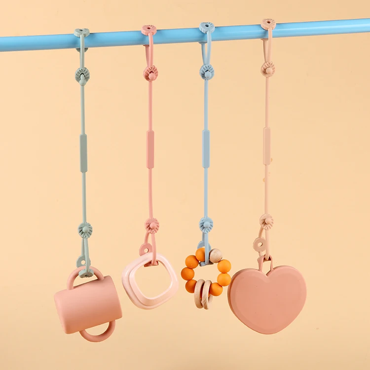 2022 Newly Designed Food Grade Silicone Baby Anti-Lost Teether Chain for Travel