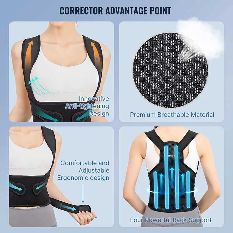 Kopous  View larger image Add to Compare  Share Custom Adjustable Scoliosis Elastic Back Corrector Postural Back Support Br