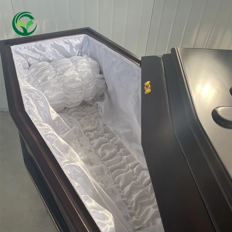 Wholesale Price Italy Funeral Coffin Casket European Style Romania Paulownia Wood Coffin with Carving Virgin Maria