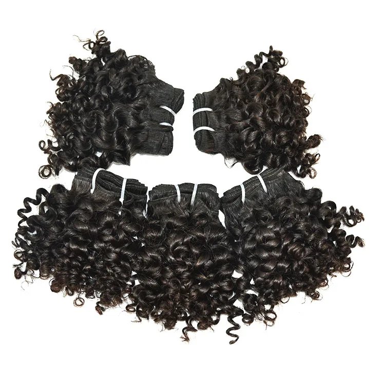 
Cheap Good Quality Free Sample 8inch Virgin Remy Brazilian Hair Kinky Curl Bundles with closure 