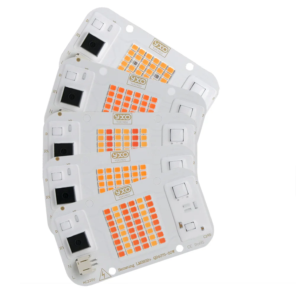 YXO Yuxinou New style high power multi-color cob led chip full spectrum uv ir 3500k 6000k 50w cob led chip