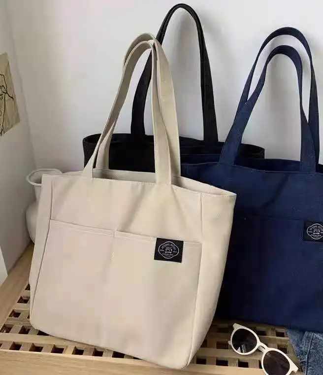 Japanese original retro washed canvas tote bag tote bag simple versatile students large capacity shoulder bag