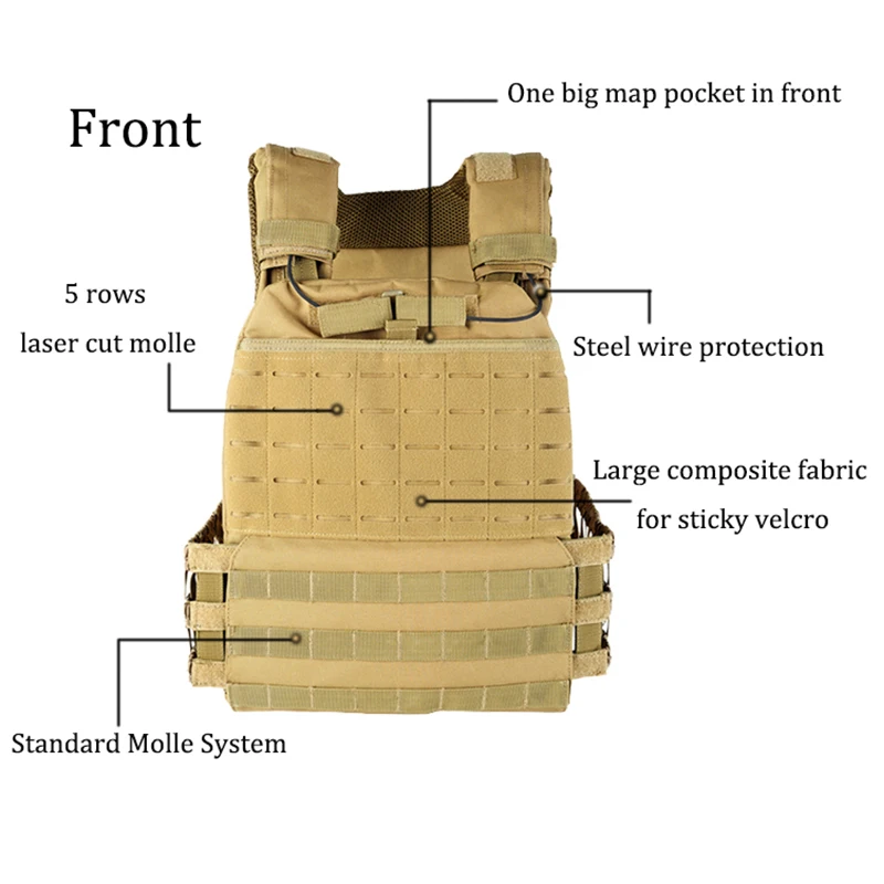 LHI Waterproof Oxford Police Equipment Bulletproof Military Plate Carrier Tactical Bullet Proof Vest For Sale