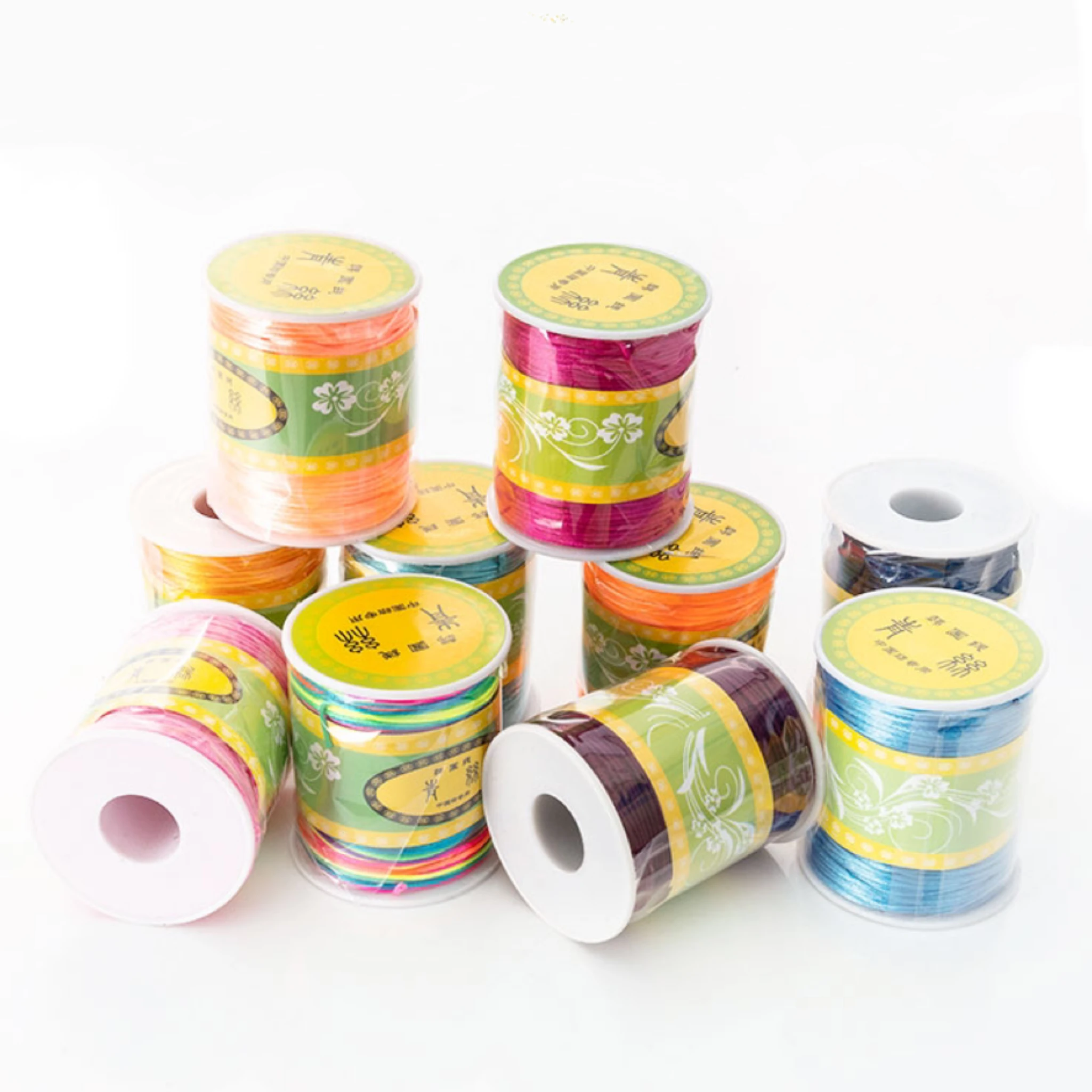 Colorful Cotton Nylon and Cord TPU Beaded Bracelet DIY Jewelry Making Chinese Knot Plastic String Pendant Charm