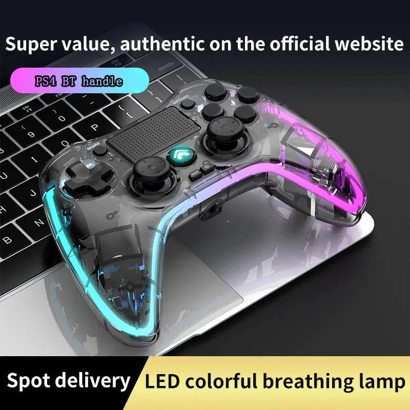 ps4 joystick Wireless breathing controller Video Game Gamepads RGB Wireless Pro Controller