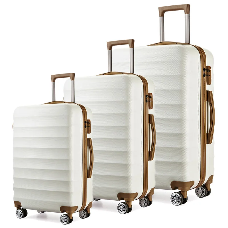 Customized Traveling Wholesale Hard Shell Trolley Bag Carry-on Suitcases ABS Luggage Set With Spin Wheels