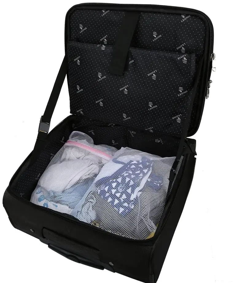 3-Piece L / M / S Size Laundry Mesh Wash Bags set Durable Coarse Mesh Laundry Bag with Zip White Laundry Mesh Bag