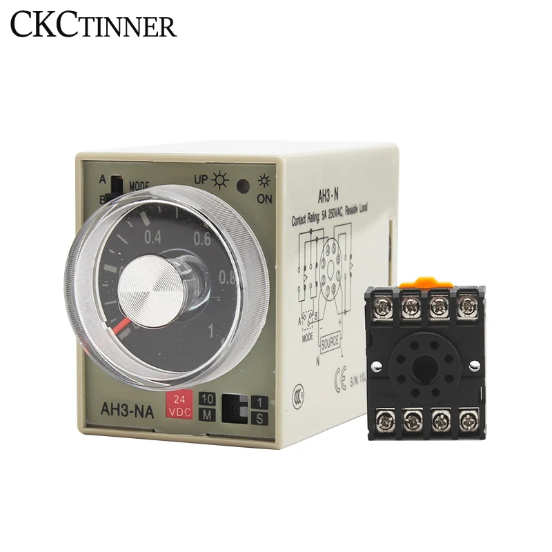 Time Relay AH3-NA/NB/NC/NE/ND 8 Pin 24V 110V 220V 380V Multi Range Electric Timer Adjustable Timer Relay