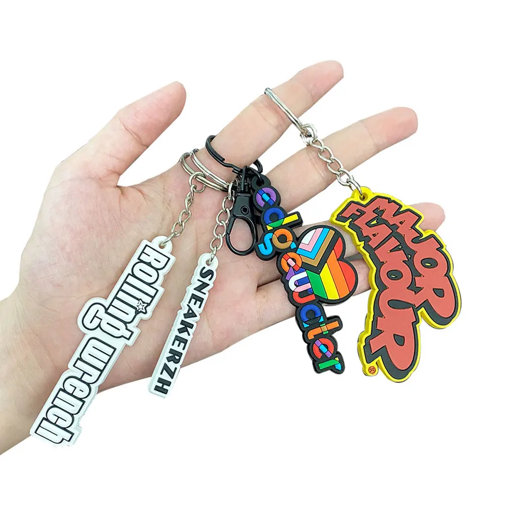 Wholesale Promotional Gift Keyring Custom Logo 2D 3D PVC Keychains Personalized Key Chains Custom Soft PVC Rubber Keychain