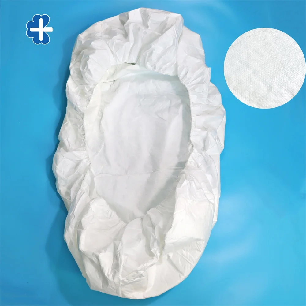 110*230Cm China Sterilized Nonwoven Materials  Disposable Bed Cover Sheet With High Absorbency And  Elastic Band