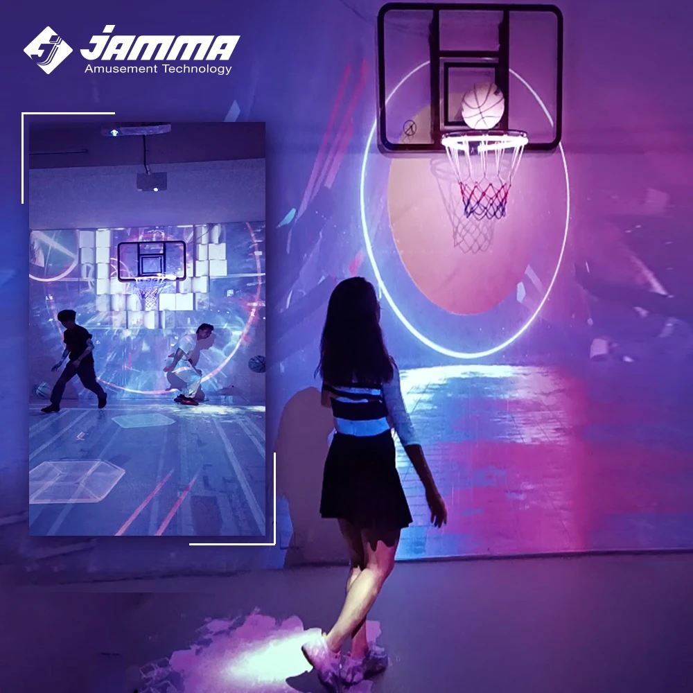 Latest AR holographic basketball games Indoor Sport Simulator Interactive hologram projector simulator amusement park gym center