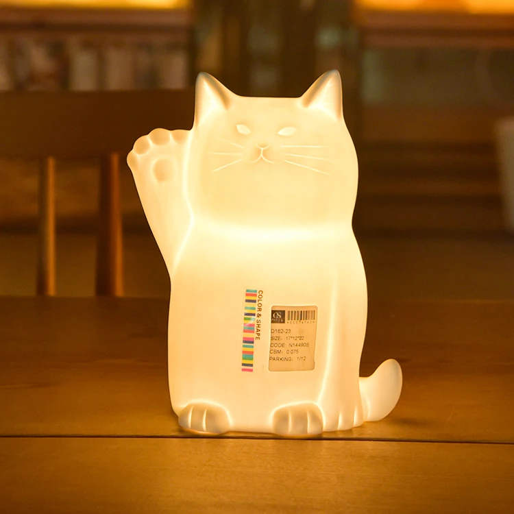 Настольная лампа с милым котом ночник логотипом на заказ в виде милых животных матовые керамические поделки кошки настольные лампы