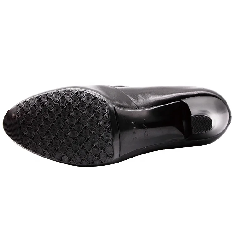 
Fashion black leather women dress shoe officer shoe 
