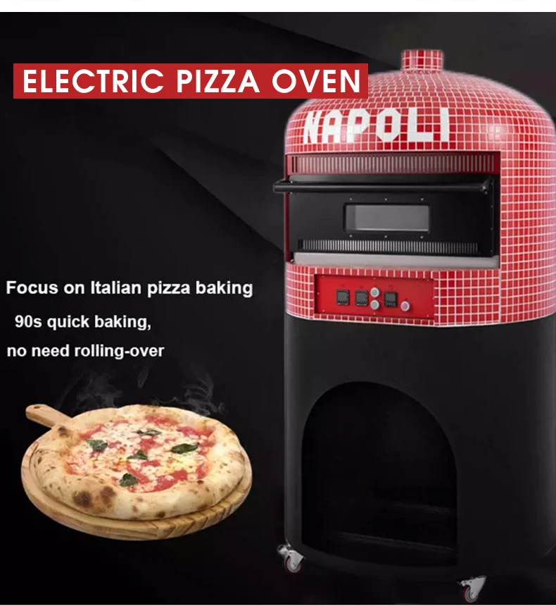 Industrial 600 Degree Large Pizza Baking Kiln Oven Electric Dome Brick Pizza Oven With Cabinet