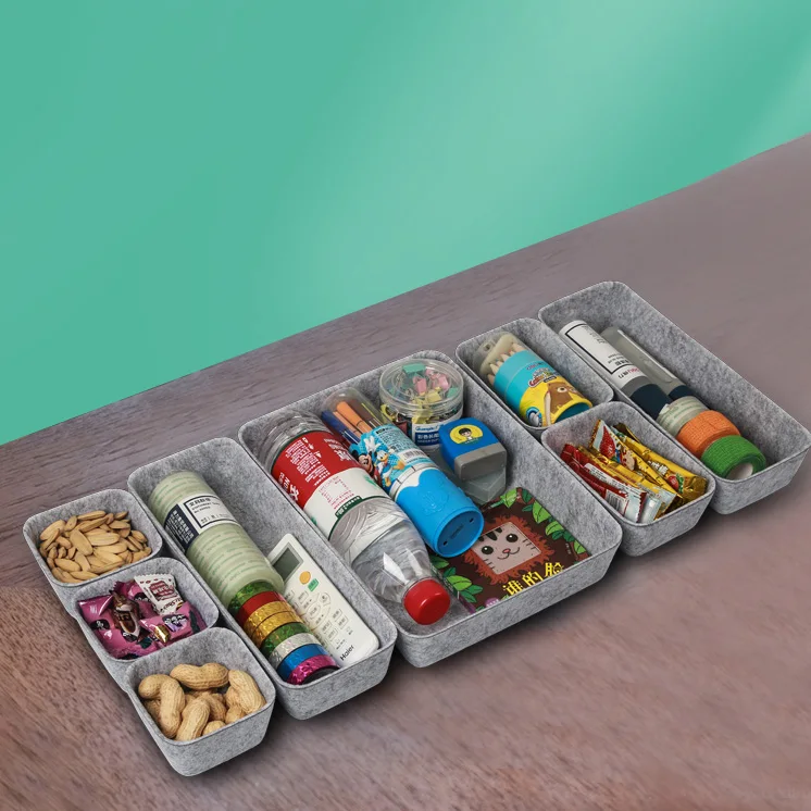 WIREKING Drawer storage organization multi-purpose jewelry box makeup storage box felt storage box