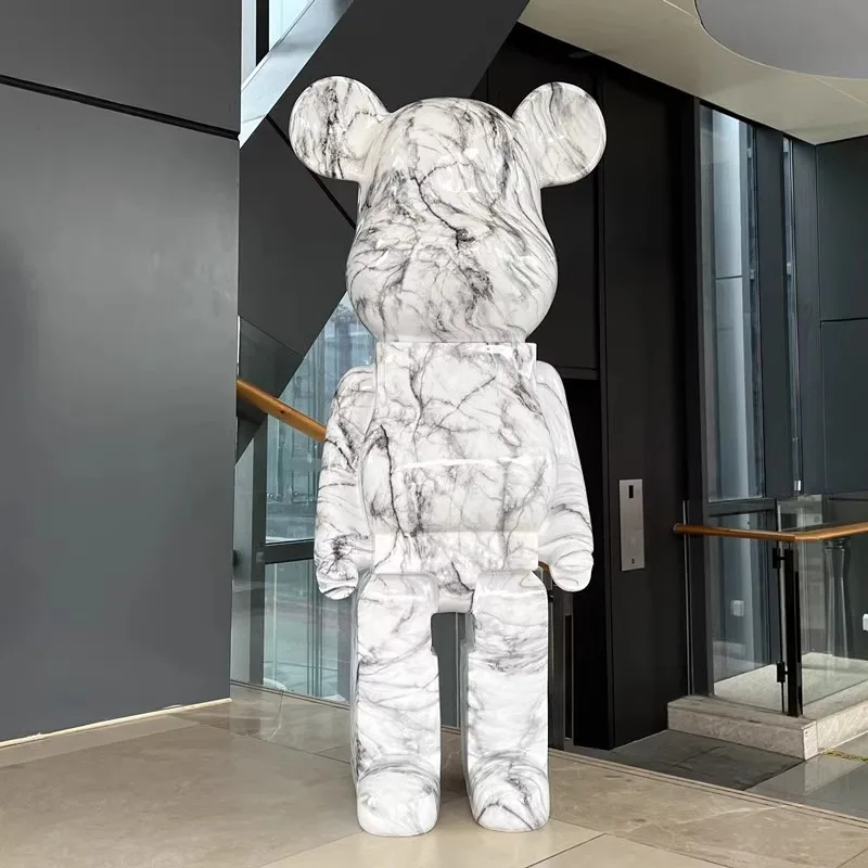 Marble violent bear light luxury network red floor giant decoration living room decoration Hotel lobby decoration natural marble