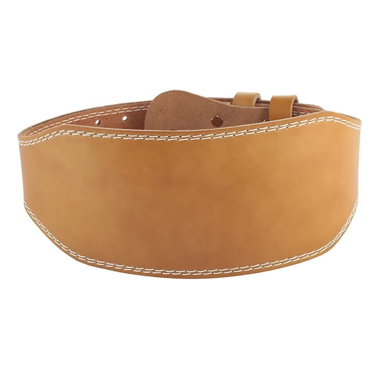 Customized Fashionable Brown Leather Weightlifting Belt Power Weight Lifting Belt