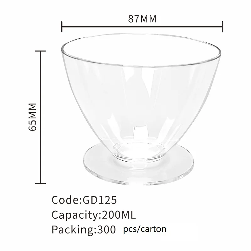 Hot sales clear Plastic Goblet Cups  disposable plastic dessert cup