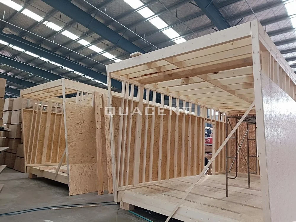 High Standard New Design Wooden Frame 3 Bedroom Prefab Bungalow 75 sqm Two Floors