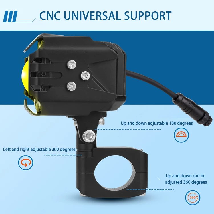 DC12v dual color high low beam 3 inch motorcycle auxiliary spotlights led fog lights for off road  electric vehicles