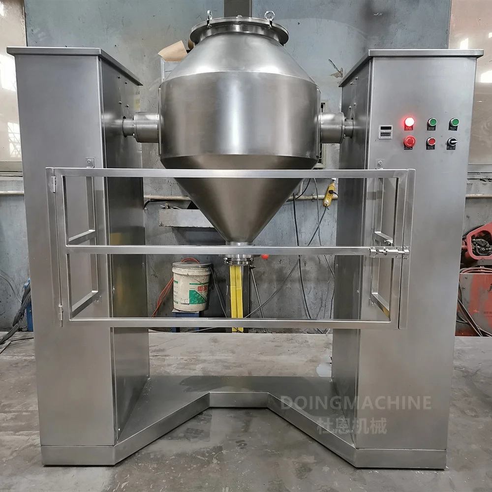 Double cone dry powder mixer