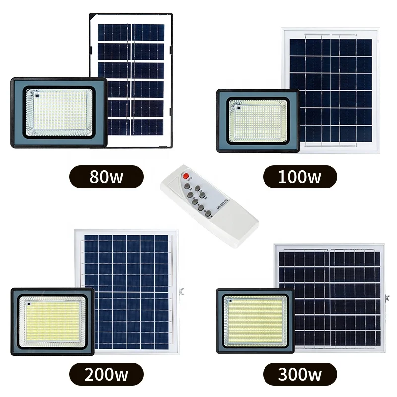 Factory Wholesale OEM Garden Security Solar Powered Floodlight 100W 200W Led Grid Solar Flood Light
