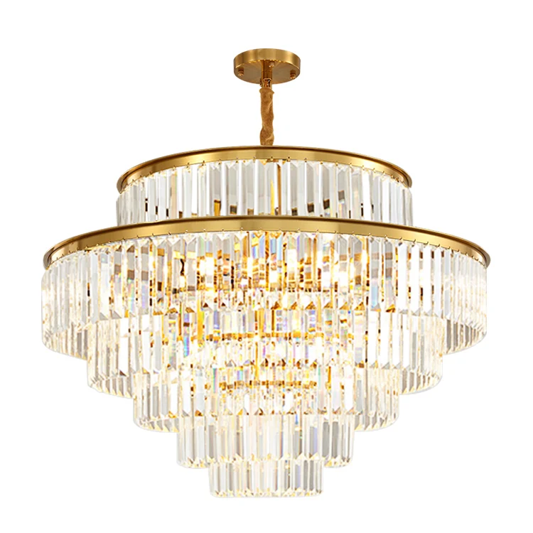 Art Decor Indoor Living Room Hotel Foyer Hanging Lights Nordic Gold Lamp Led K9 Luxury Chandelier Modern Crystal
