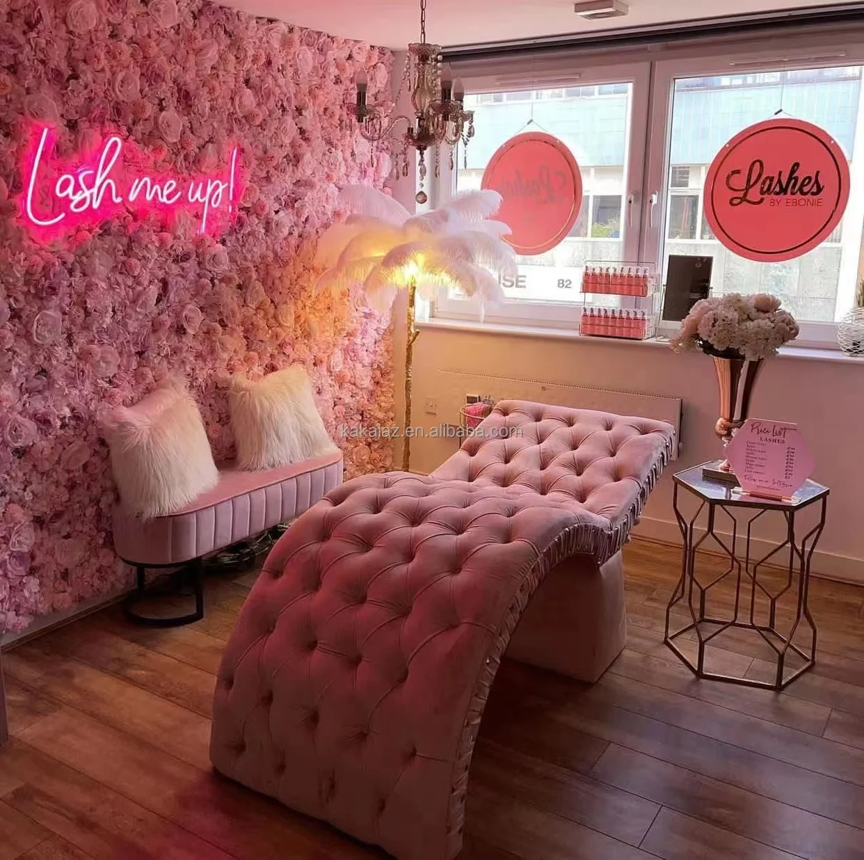 Super September salon curve pink lash bed wholesale beauty bed