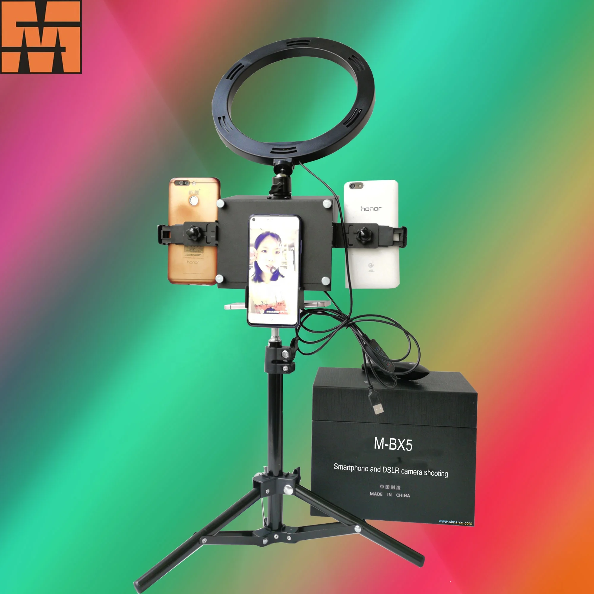 
NEW DESIGN 5 inch smartphone teleprompter for phone and DSLR camera dual shooting with remoter 